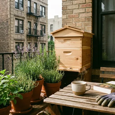 Small hive on a condo balcony