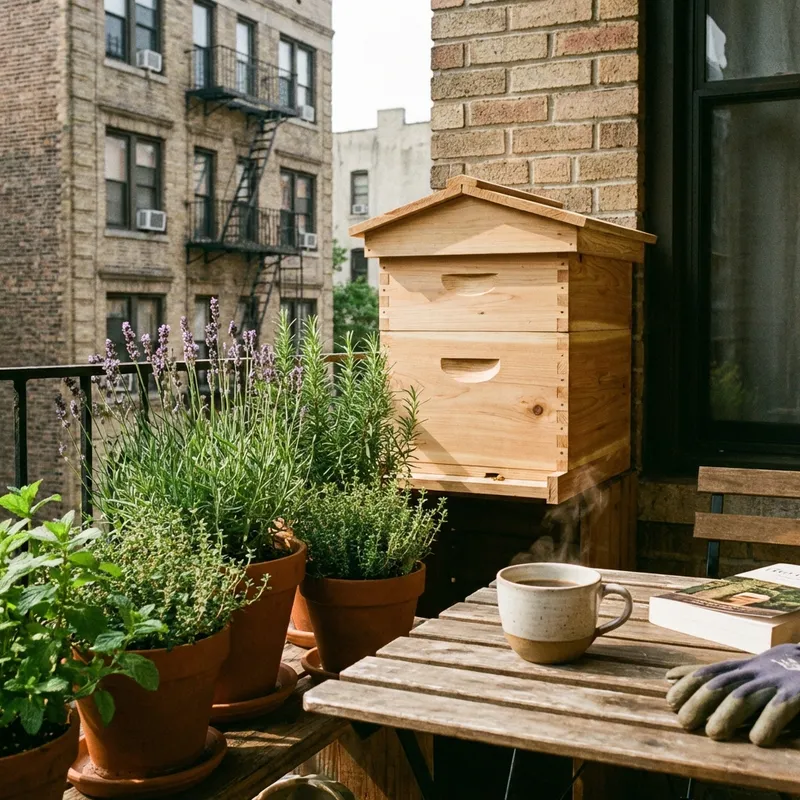 Small hive on a condo balcony