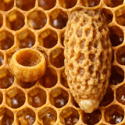 Uncapping a full frame of capped honey during harvest