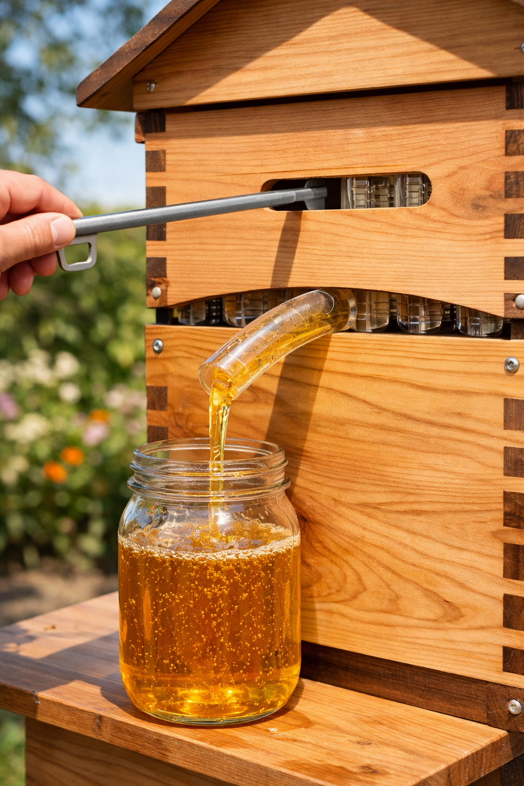 Macro photo of honey bee eggs in cells