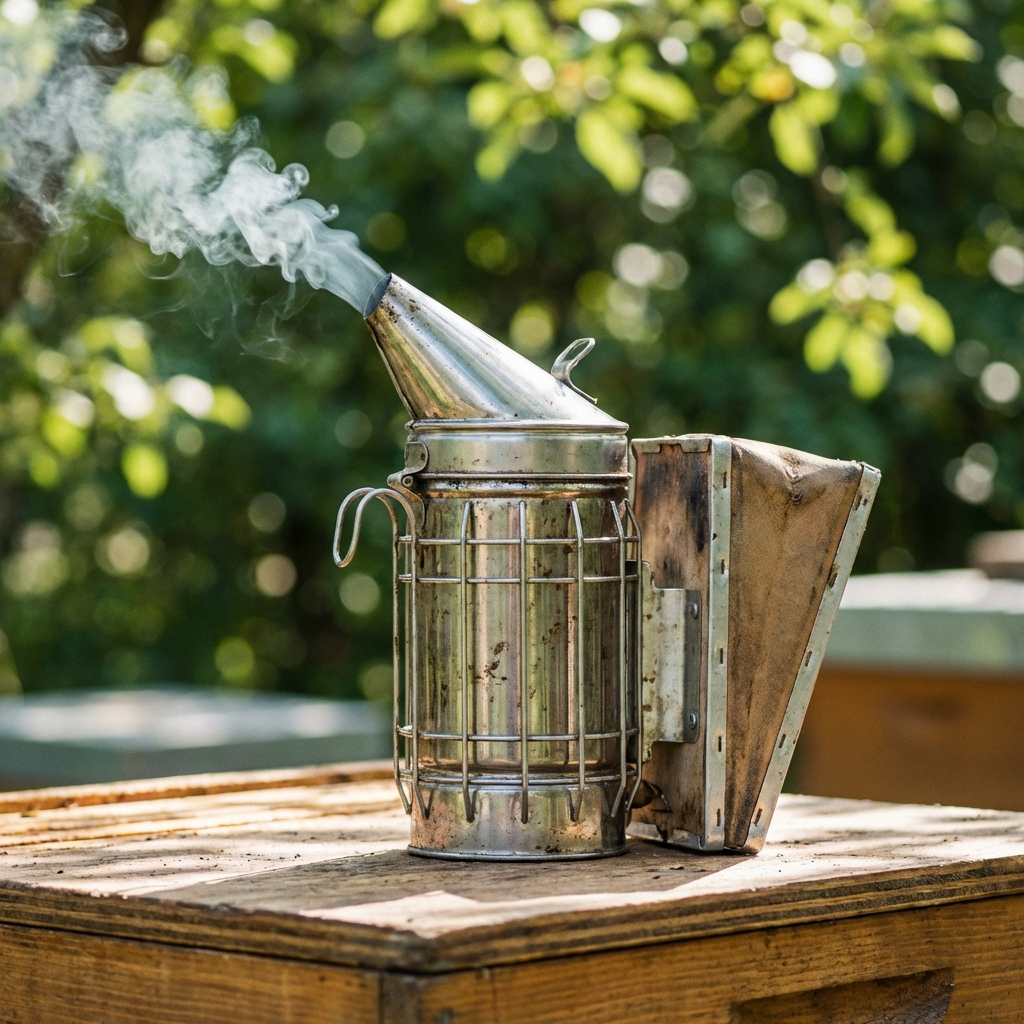 Stainless steel bee smoker with smoke puff